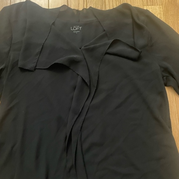 LOFT Black Long Sleeve Blouse Size Large - Picture 5 of 6